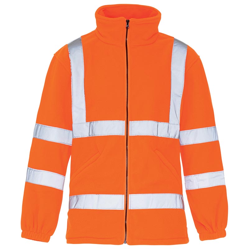 Hi-Vis Orange Micro-Fleece Jacket - Size Medium