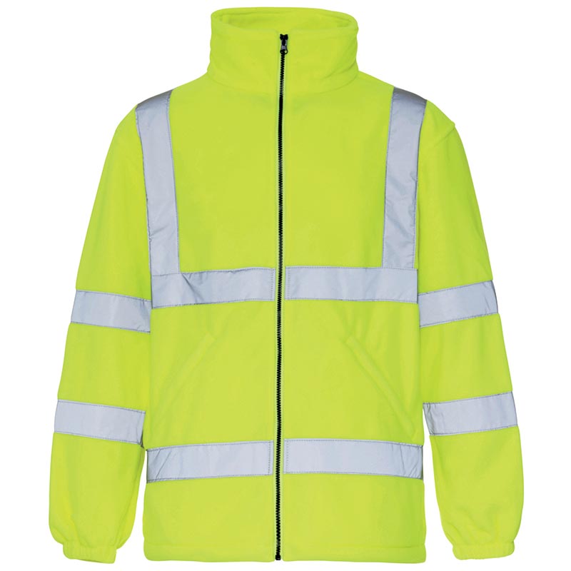 Hi-Vis Yellow Micro-Fleece Jacket - Size Large