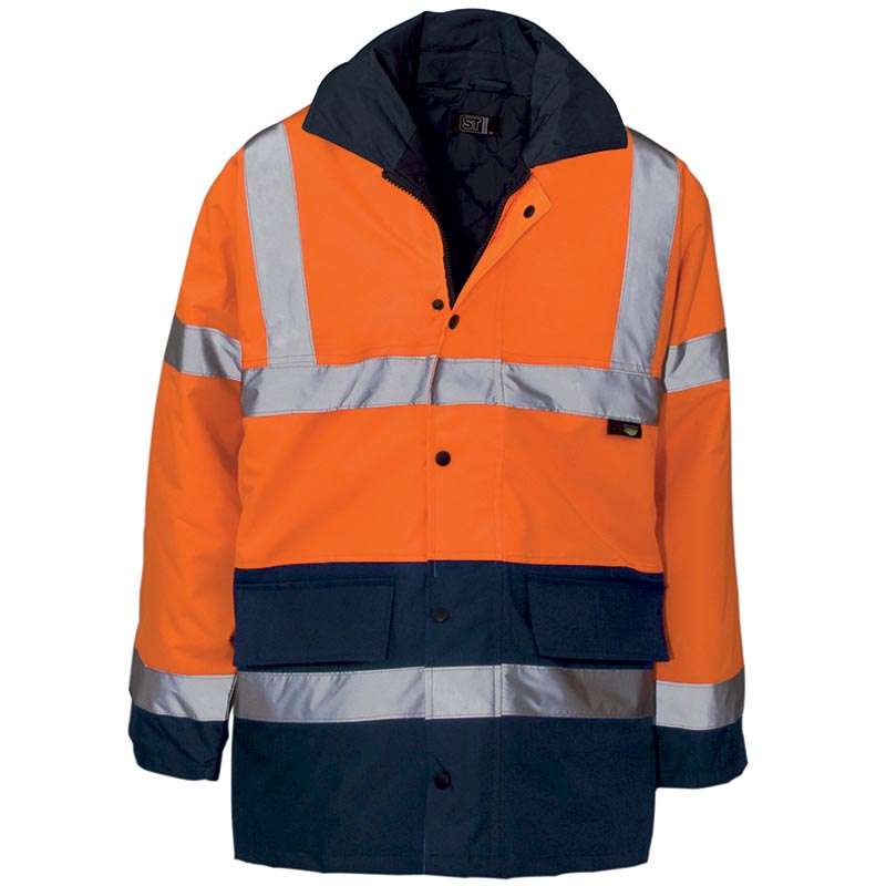 Hi-Vis Parka Jacket - Orange & Blue - Size 2x Extra Large