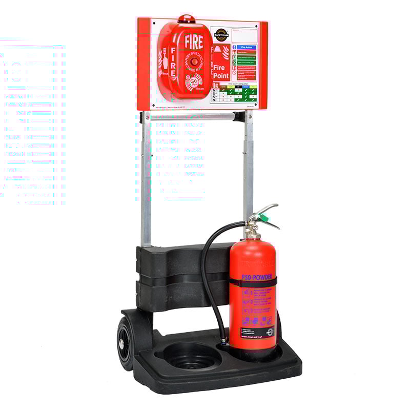 SafetyHub Fire Post with Sign Board & Fire Extinguisher Stand