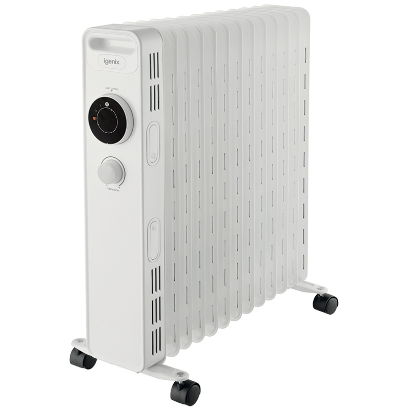 Igenix 2.5kw Oil Filled Radiator with Adjustable thermostat and safety tip switch
