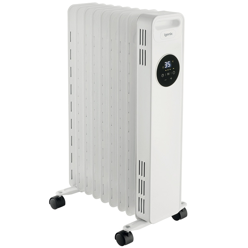 Igenix 2kw Oil Filled Radiator with 24 Hour Timer & Adjustable thermostat & safety tip switch