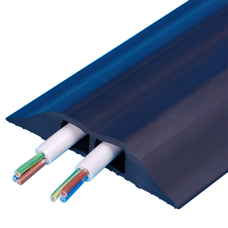 Indoor Cable Cover - Black - 2 Holes 15 x 10mm - Overall Dimensions 19 x 93 x 9000mm