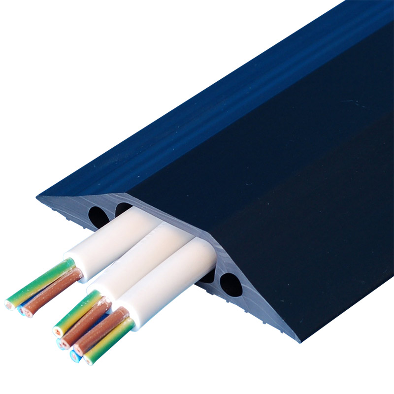 Indoor Cable Cover - Black - 1 hole 30 x 10mm - Overall Dimensions: 18 x 80 x 9000mm (H x W x L)