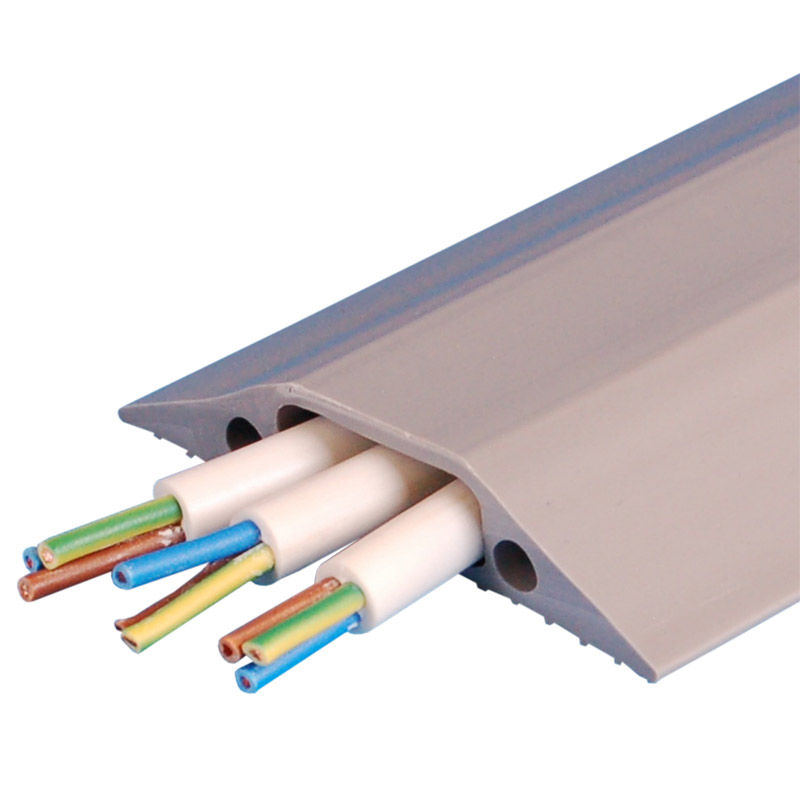 Indoor Cable Cover - Grey - 1 hole 30 x 10mm - Overall Dimensions 18 x 80 x 9000mm