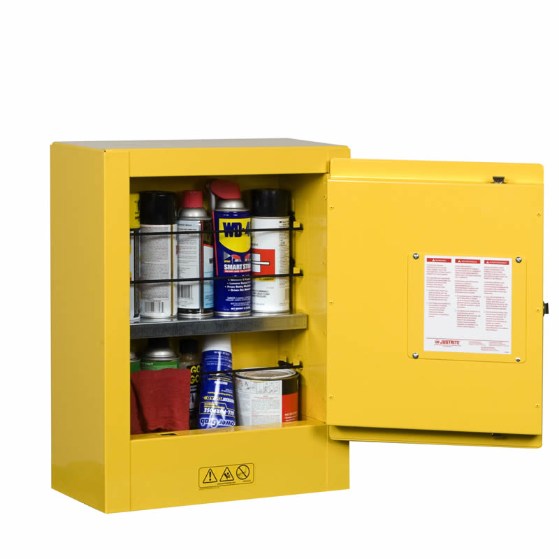 Justrite Mini Flammable Storage Cabinet - manual close -  8902001