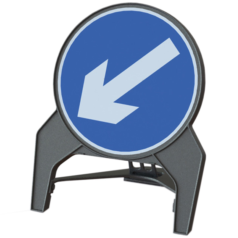 Keep Left 750mm Circular Q Sign Traffic Sign