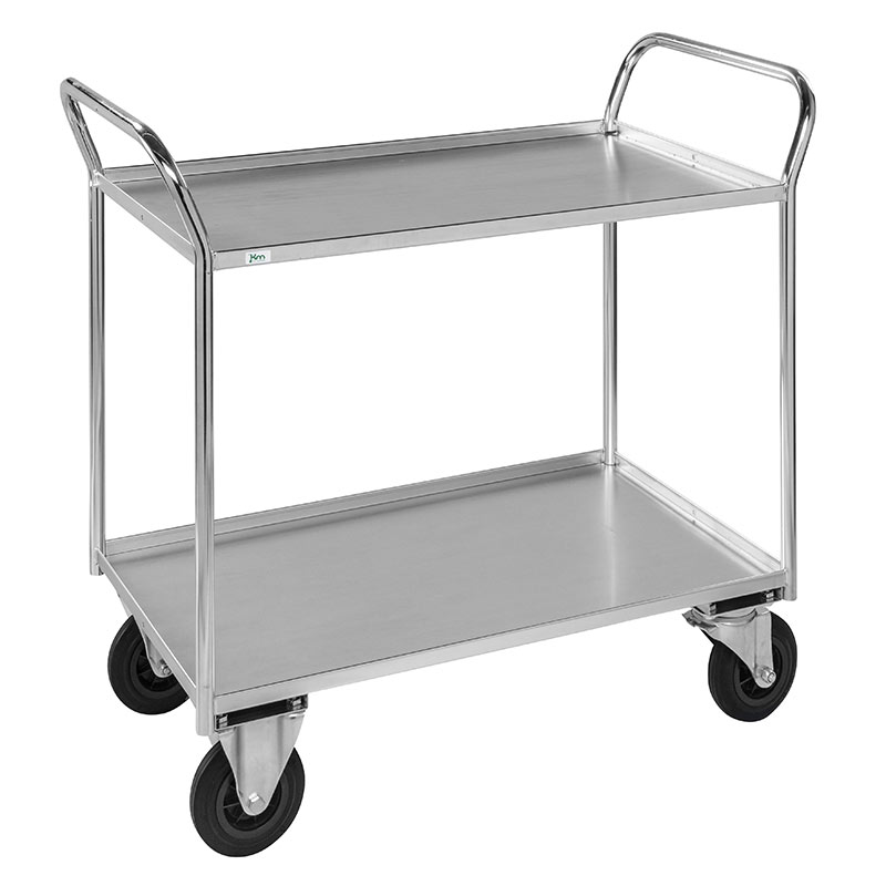 Two Tier Steel Shelf Trolley - Galvanised