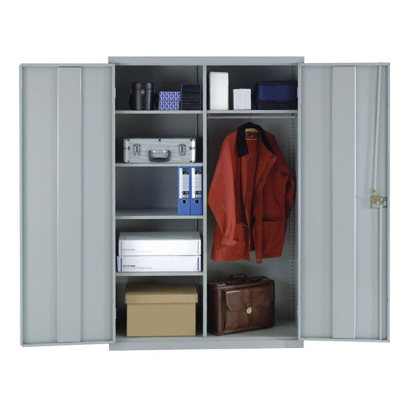 Large Volume Cupboard with Divider, 4 Shelves & Coat Rail - 1829 x 1219 x 457mm