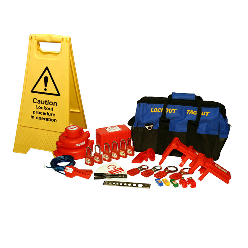 Large Lockout Tagout Kit- for electrical and mechanical lockout tasks - Supplied in kit bag