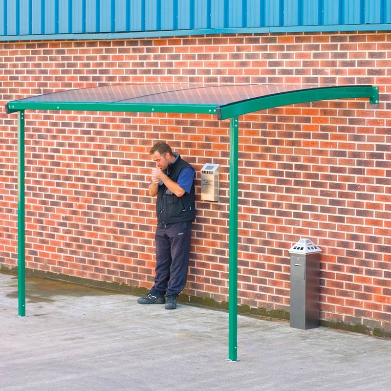 Lean-To Smoking Shelter with 2 legs - 3m wide x 1.9m deep
