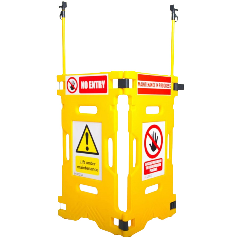 Pair of Elevator Guards (inc telescopic poles & signage)