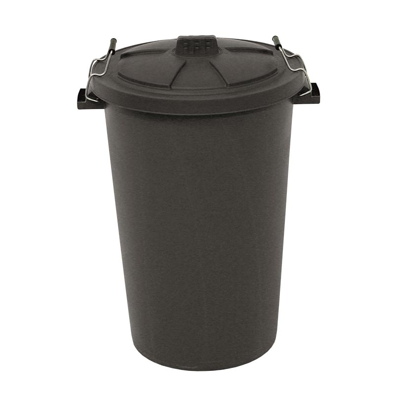 90 Litre Lightweight Dustbin - Black 