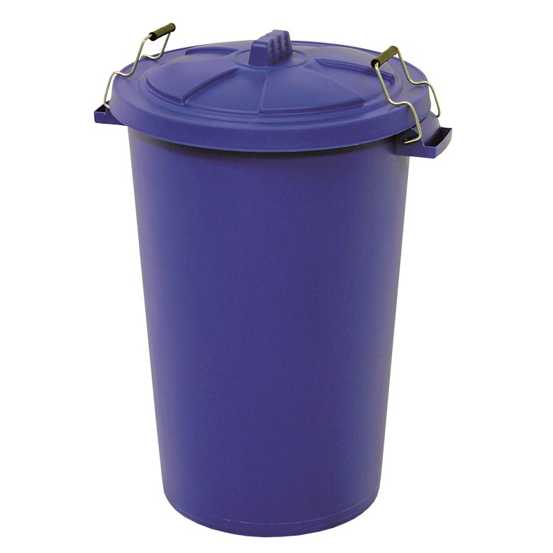 90 Litre Lightweight Dustbin - Blue