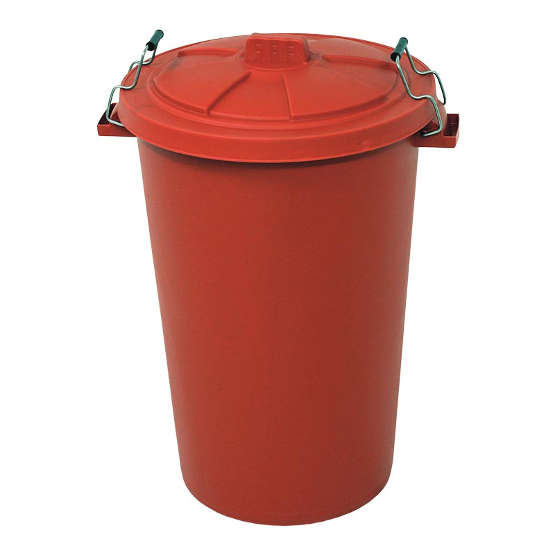 90 Litre Lightweight Dustbin - Red