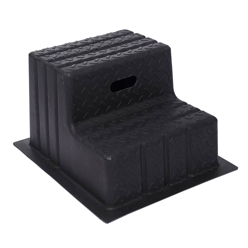 Lightweight 2 Step Moulded Plastic Steps - Black