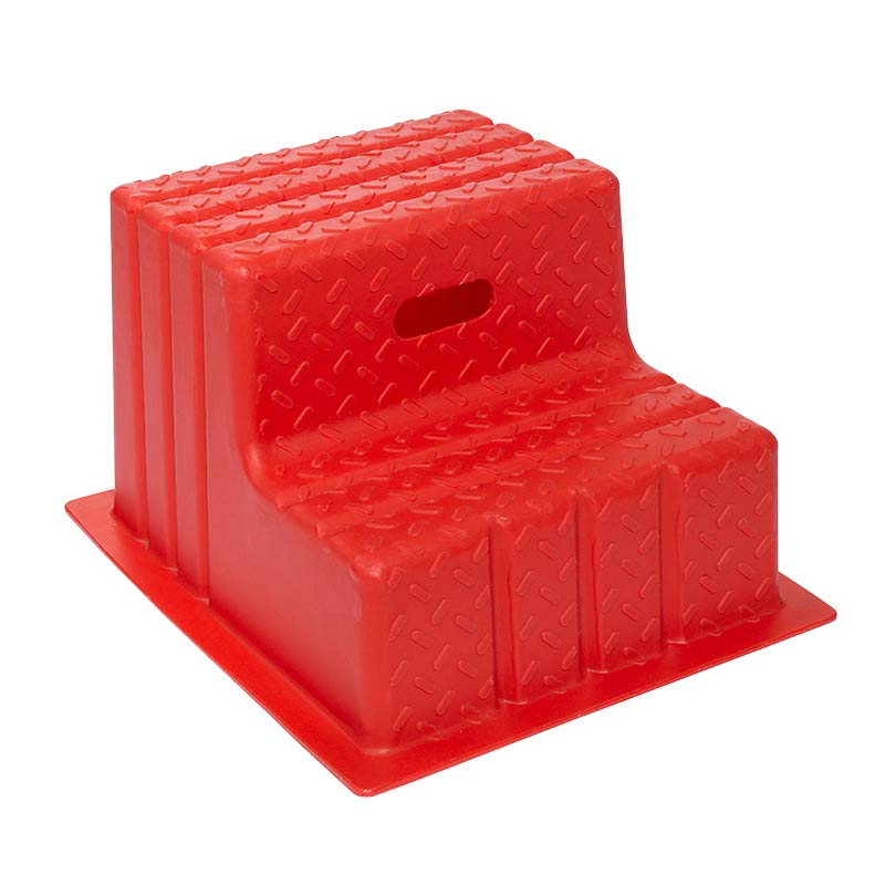 Lightweight 2 Step Moulded Plastic Steps - Red