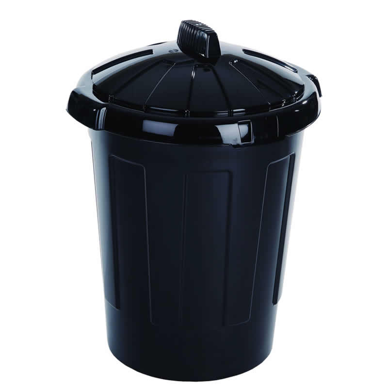 80 Litre Plastic Outdoor Dustbin - black