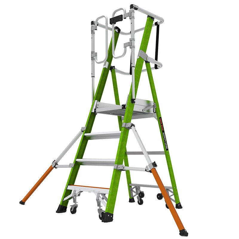 Little Giant 4-Tread GRP Fibreglass Ladder with Safety Cage Series 2.0 - EN131-7:2013