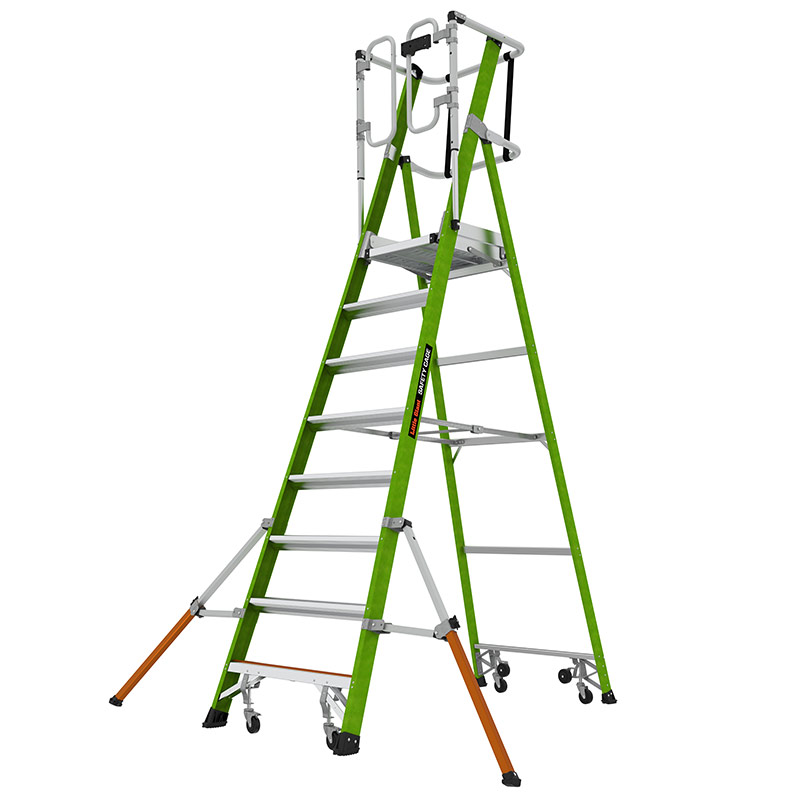 Little Giant 8-Tread GRP Fibreglass Ladder with Safety Cage™ Series 2.0 - EN131-7:2013 Rated - 2260mm platform height