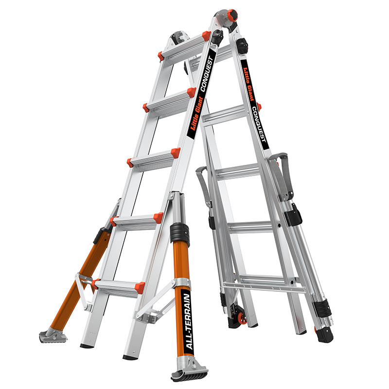 Little Giant 5 Rung Conquest All-Terrain PRO Multi-purpose Ladder - 150kg Capacity - EN131-4 Rated - 6300mm Approx. Working Height