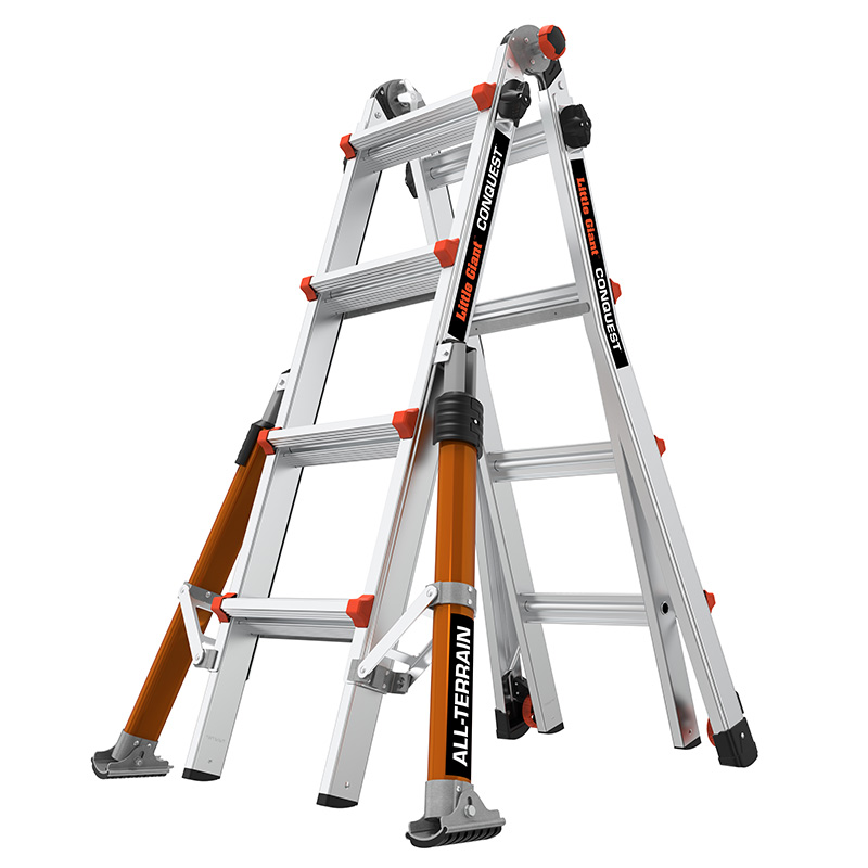 Little Giant 4 Rung Conquest All-Terrain Multi-purpose Ladder - 5100mm working height - EN131-4  compliant