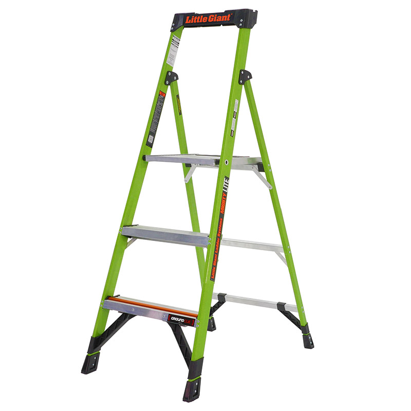 Little Giant 3 Tread MightyLite™ Fibreglass Step Ladder, 2450mm working height - EN131 Professional
