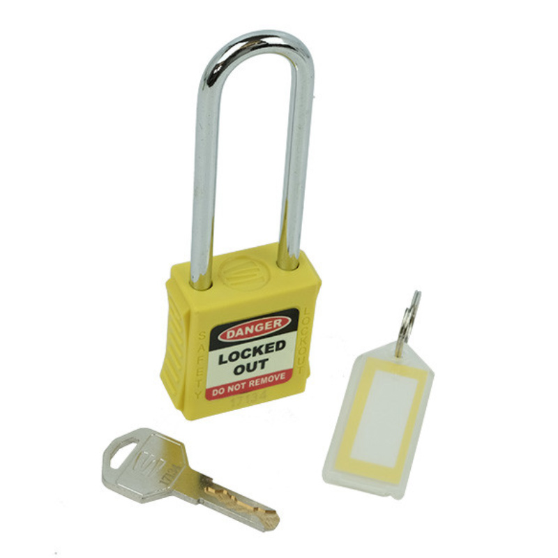 Safety Lockout Padlock - Long Shackle, Yellow