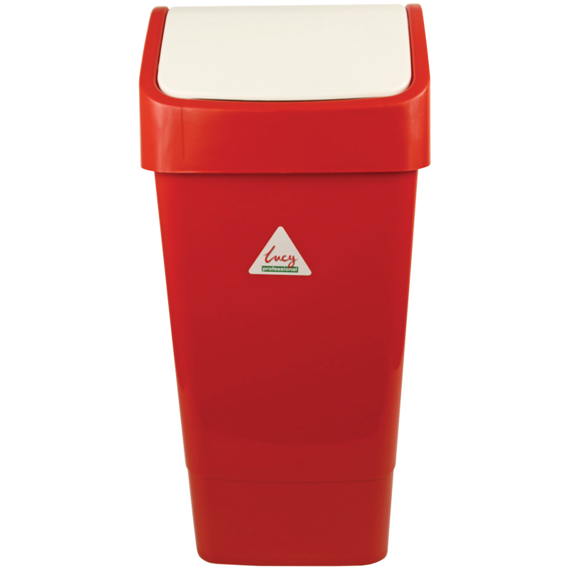 Lucy 50L Swing Lid Recyling Bin - Red