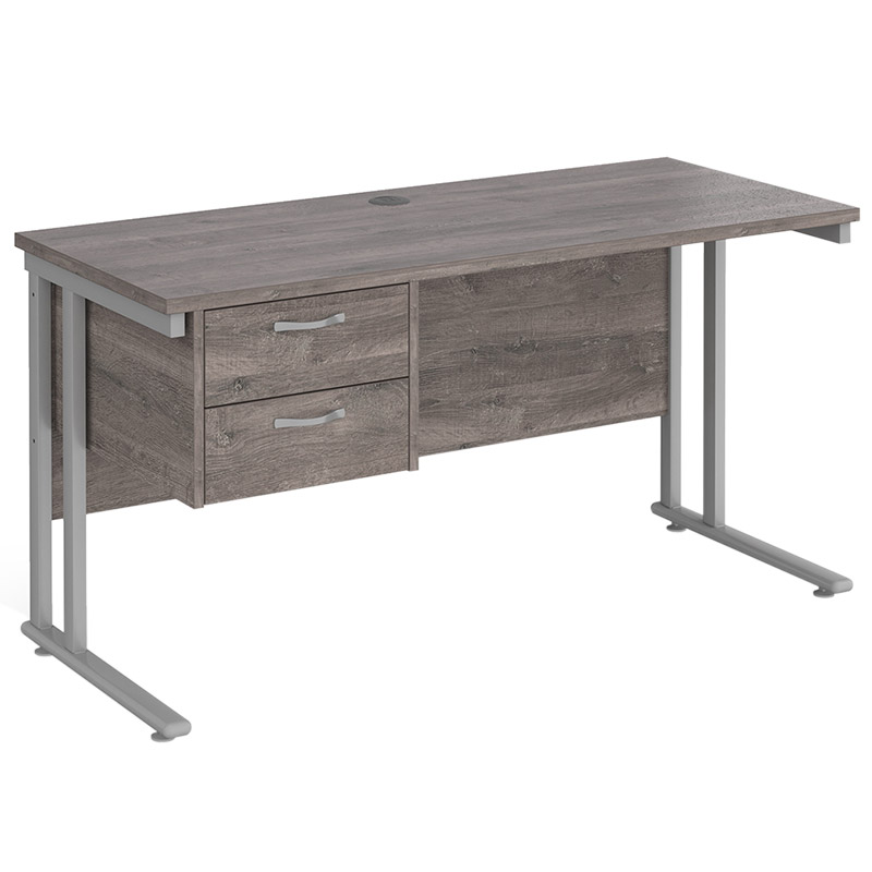 Maestro 25 Desk with Two Drawer Pedestal - 725 x 1400 x 600mm