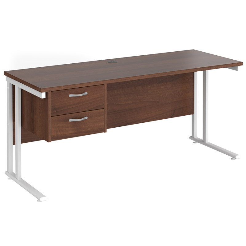 Maestro 25 Desk with Two Drawer Pedestal - 725 x 1600 x 600mm