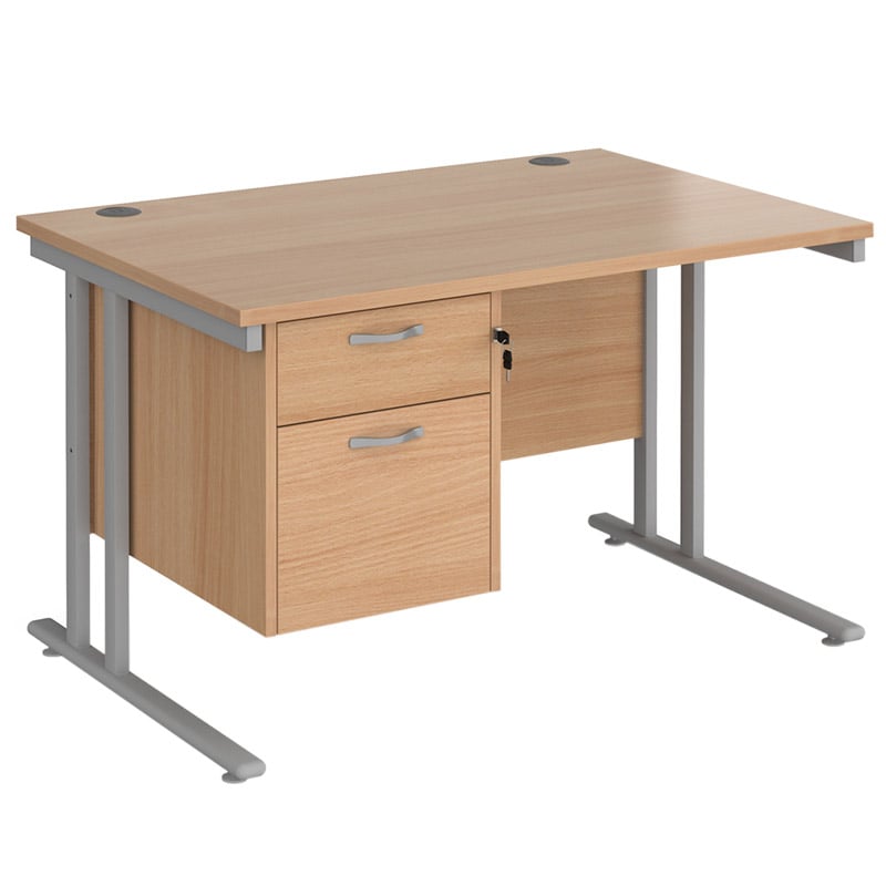 Maestro 25 Desk with Two Drawer Deep Pedestal - 725 x 1200 x 800mm