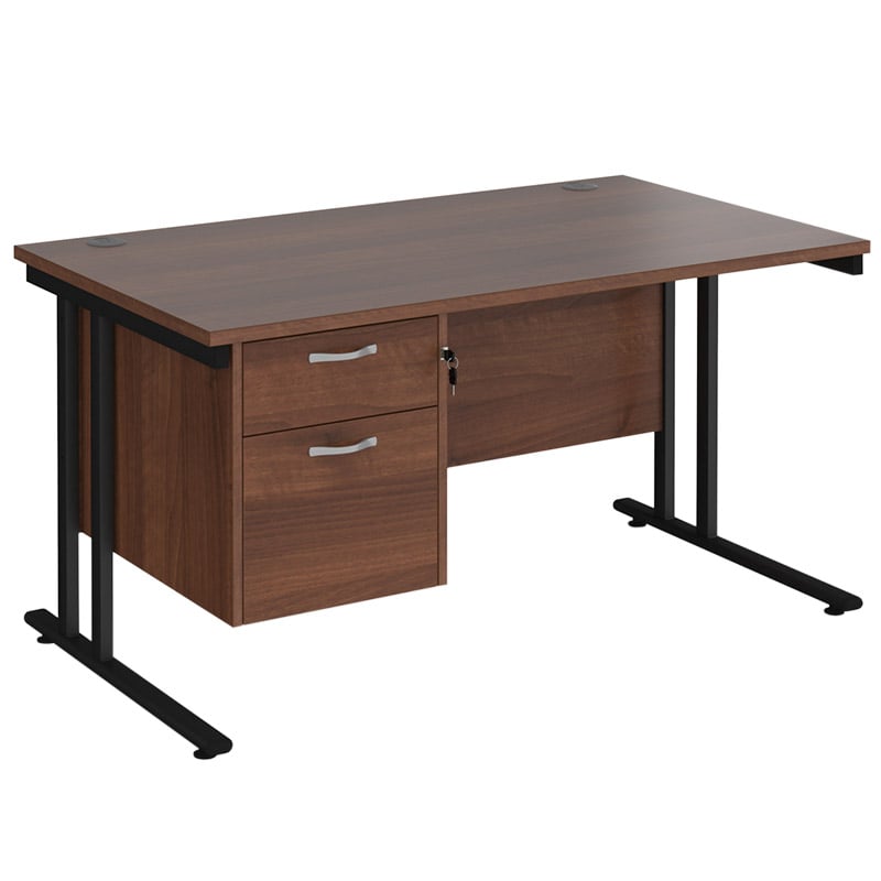 Maestro 25 Desk with Two Drawer Deep Pedestal - 725 x 1400 x 800mm