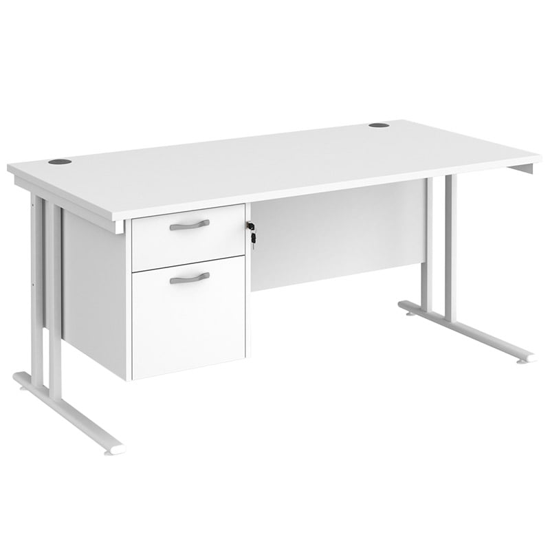 Maestro 25 Desk with Two Drawer Deep Pedestal - 725 x 1600 x 800mm