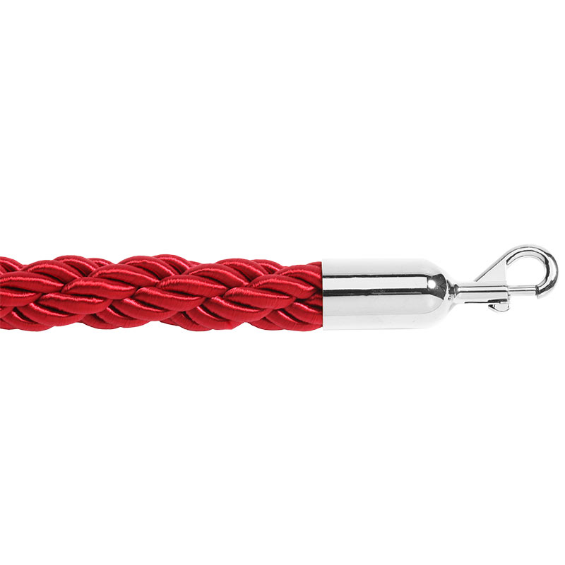 1.8m Maroon Braided Twisted Barrier Ropes with Slide Snap Connectors