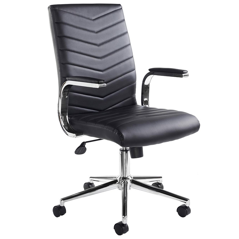 Martinez Executive Office Chair - Black Faux Leather