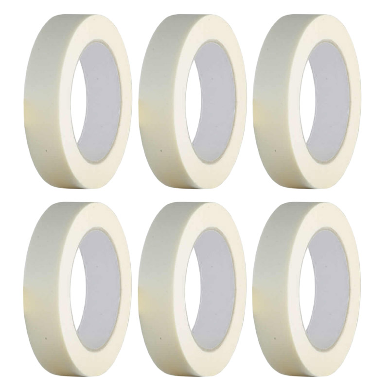 Masking Tape, 25mm wide x 50m long, carton of 6 Rolls