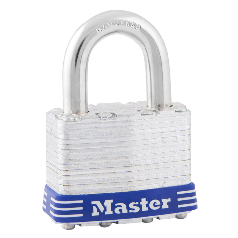 Master Lock 1EURD Laminated Steel Padlock with hardened 8mm Diameter Shackle