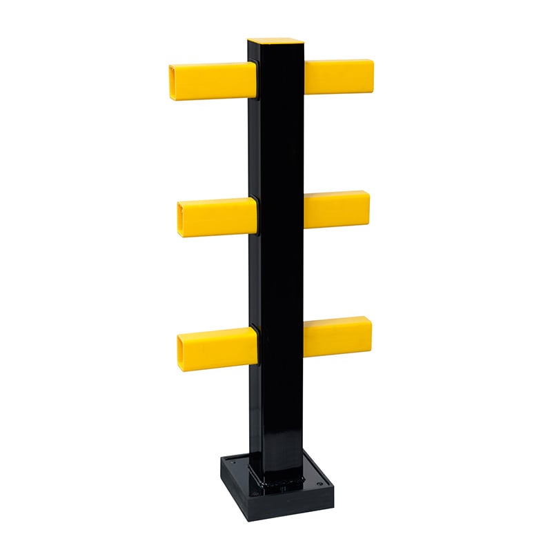 BLACK BULL FLEX Impact Protection System - Steel Centre Post 1000mm - Indoor Use - Black 