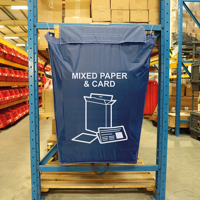 Recycling Aisle Sack, Mixed Paper & Card, 920W x 1000H mm, 160L capacity 