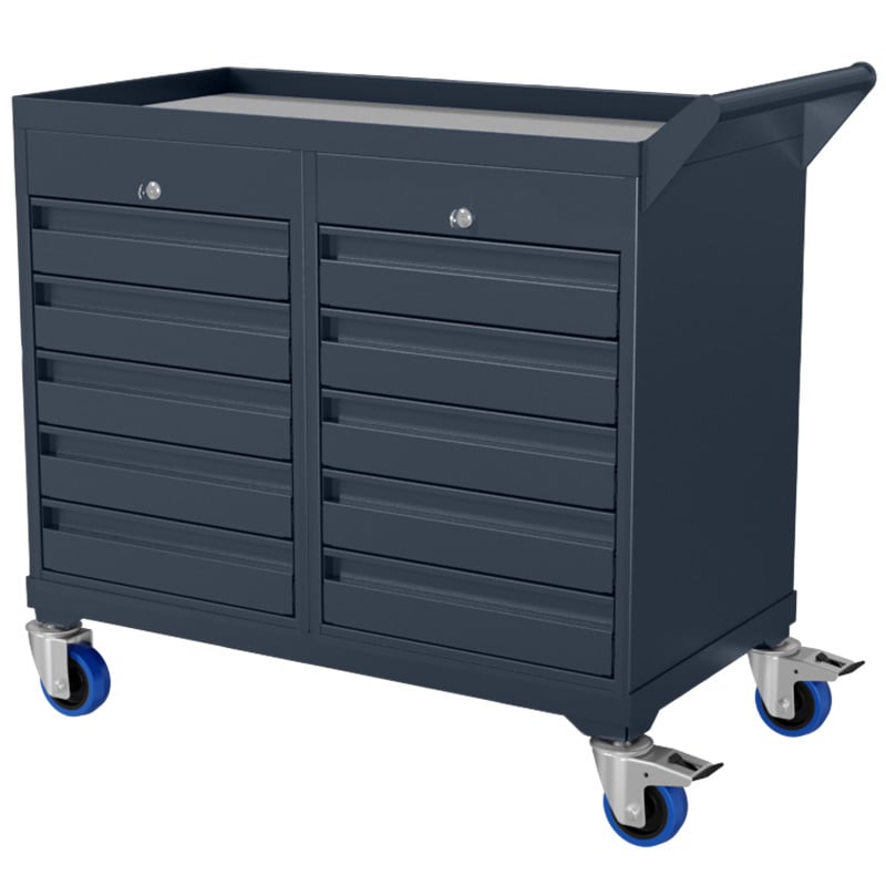 Mobile Tool Cabinet with 10 Drawers - 820 x 900 x 450mm
