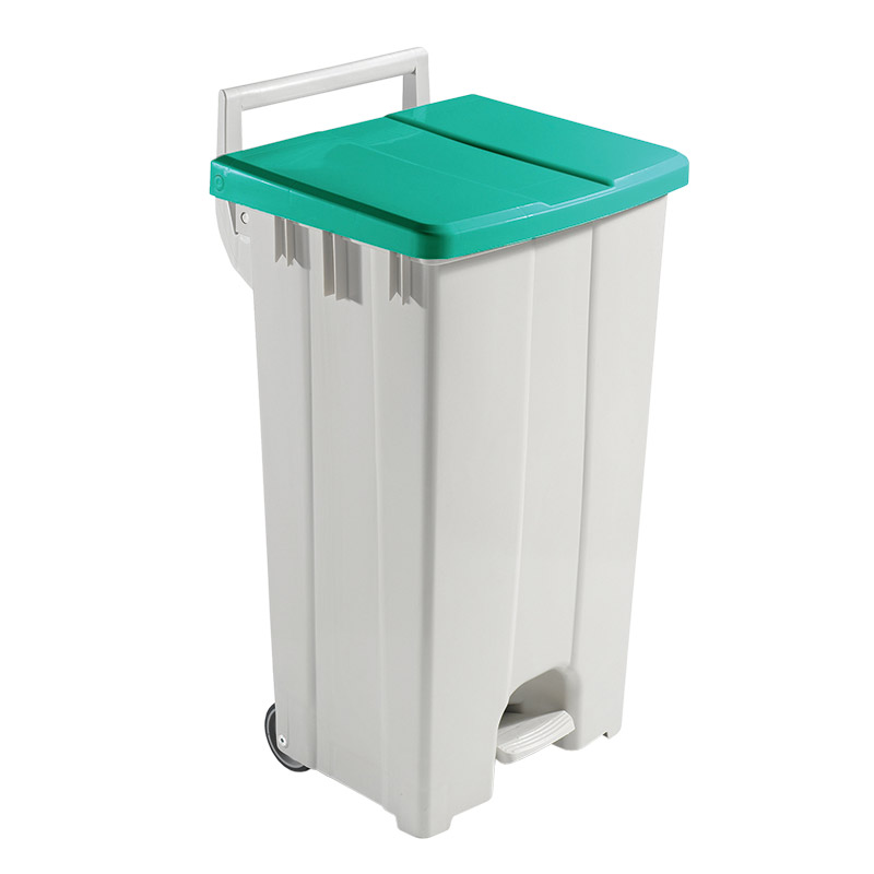 90L Mobile Sackholder with Pedal - Green Lid