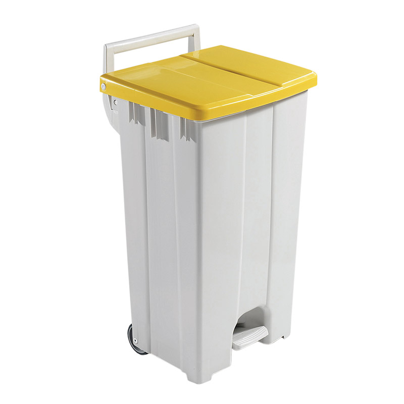90L Mobile Sackholder with Pedal - Yellow Lid
