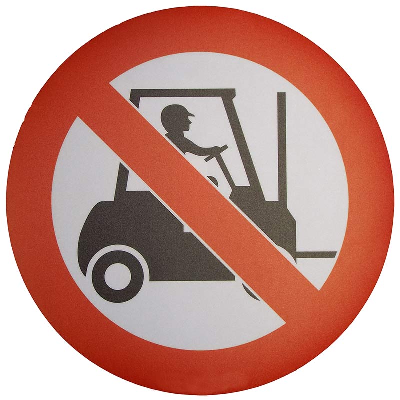 No Forklift Trucks Graphic Floor Sign - 430mm diameter