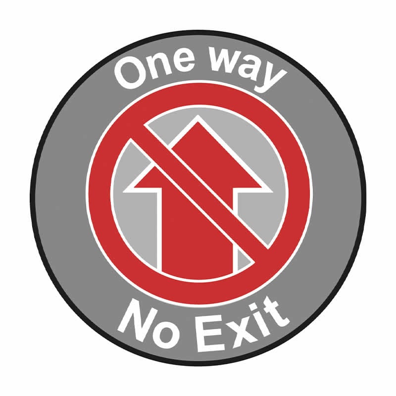 One way No exit - R9 Floor Graphic (400mm dia.)