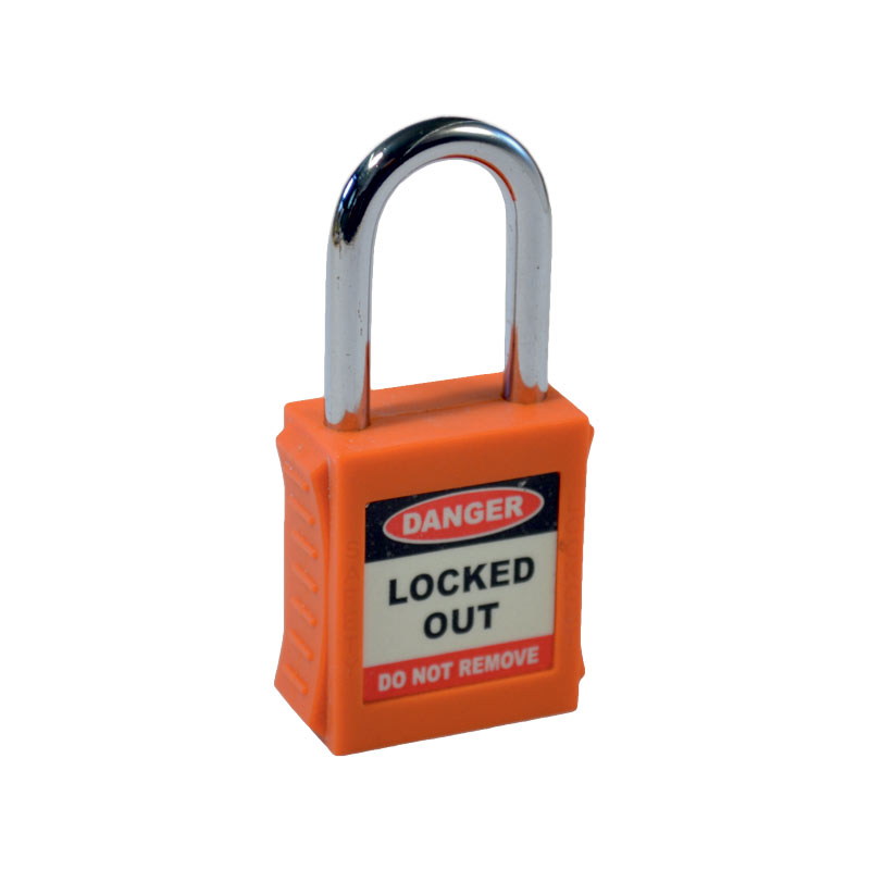 Safety Lockout Padlock  - Compact Shackle, Orange