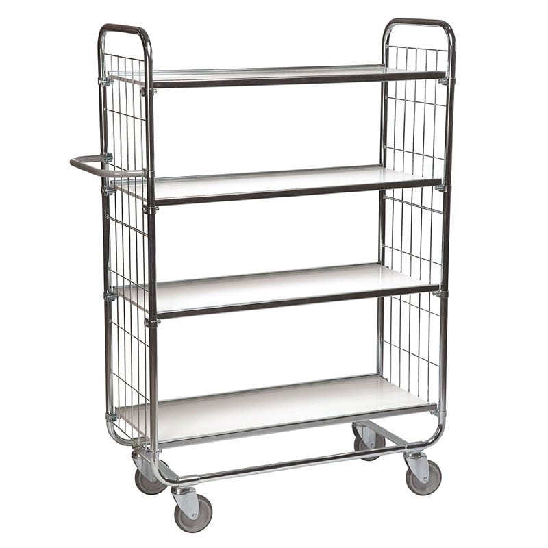 Order Picking Trolley with 4 adjustable shelves - 1590 x 470 x 1397mm