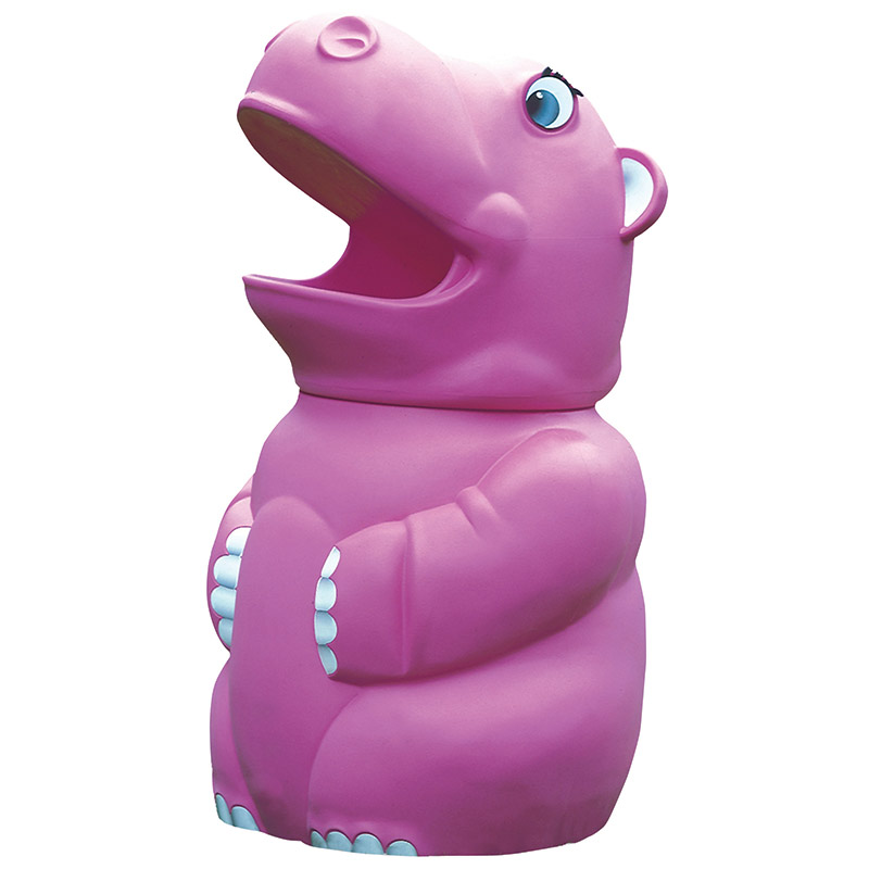 Henrietta Hippo Bin with Plastic Liner & Anchor Plate - Pink