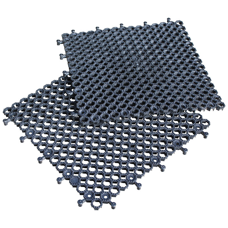Plastex Lok Recycled PVC Open-Grid Industrial Matting Tiles - 500 x 500mm - Pack of 16