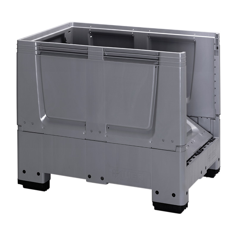 Plastic collapsible pallet box - solid sides 